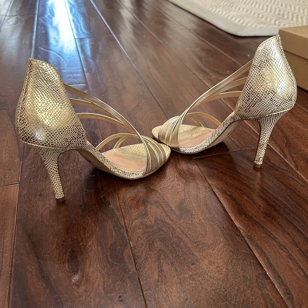 Made in Italy 🇮🇹 CAPPELLI ROSSI HEELS GENUINE LEATHER size 6 gold snakeskins - Picture 5 of 9